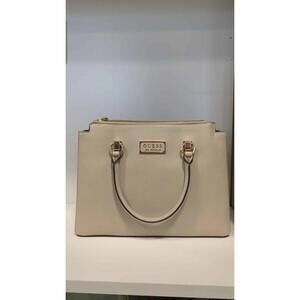 Guess Cream Satchel Handbag Gold Hardware